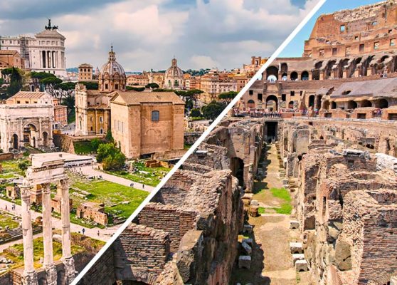 Führung durch den Kolosseum-Untergrund + Arena, Forum Romanum und Palatin