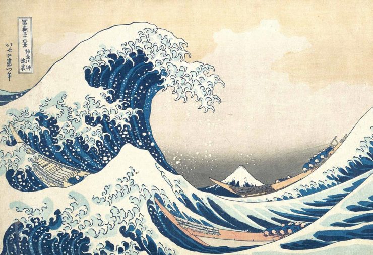 UKIYOE. Die große Welle vor der Küste von Kanagawa, 1826–1836. Katsushika Hokusai. Farbholzschnitt. © Mit freundlicher Genehmigung des E. Chiossone Oriental Art Museum