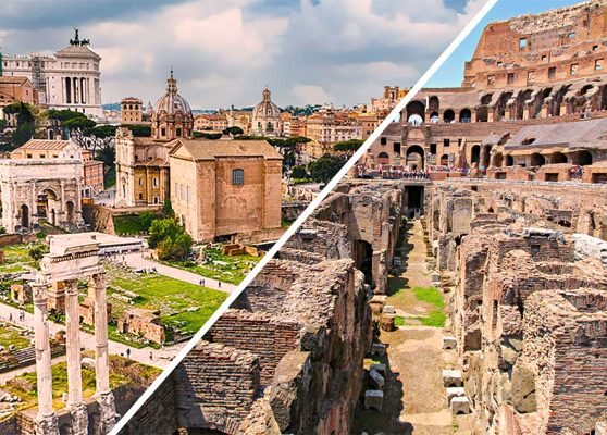 Unterirdische Besichtigung des Kolosseums und der Arena + Forum Romanum und Palatinhügel